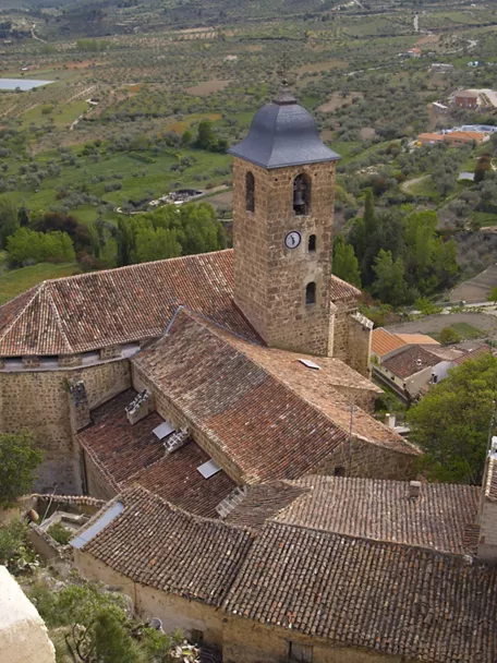 Vista aérea de la iglesia de la Asunción de Yeste