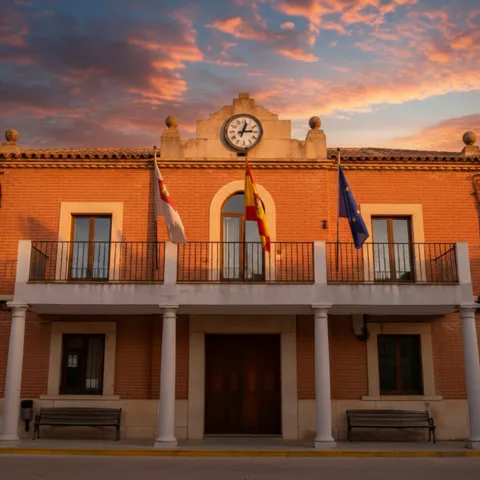 Ermita de mampostería con arco de entrada