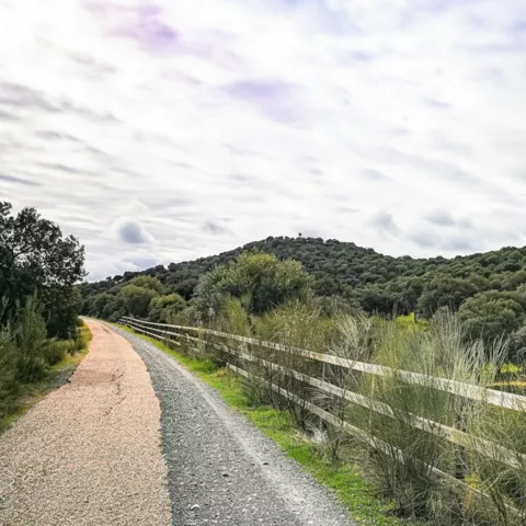 Vía verde entre dehesas y paisaje natural