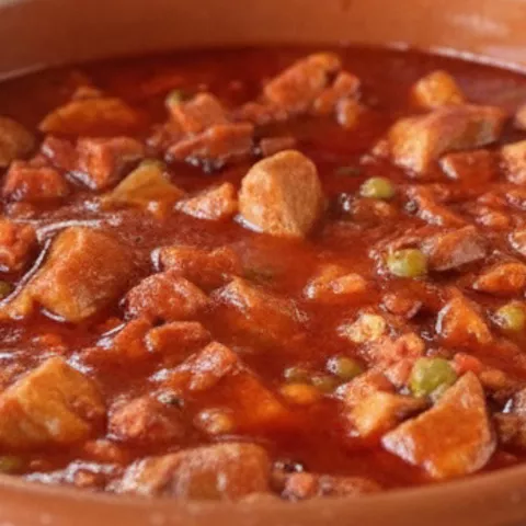 Plato caliente de cocina tradicional