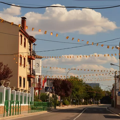 Vista de una calle adornada