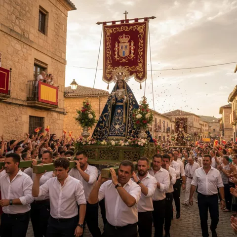 Procesión tradicional por calle histórica
