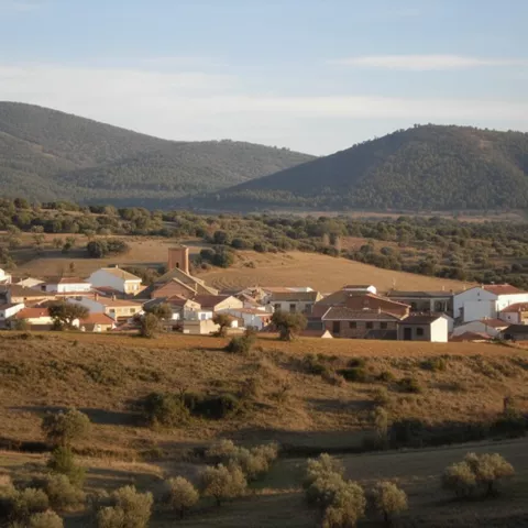 Panorámica del casco urbano rodeado de colinas