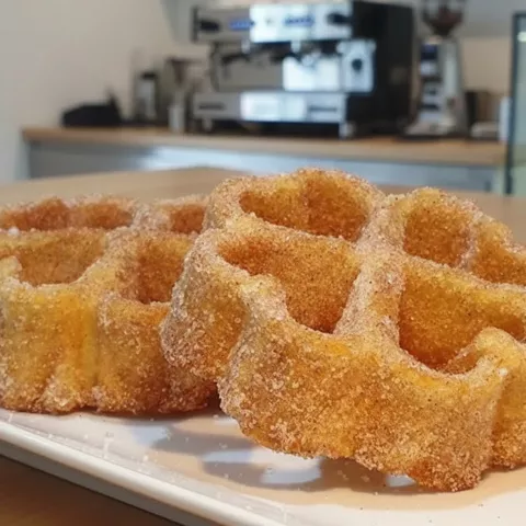 Flores dulces fritas en plato
