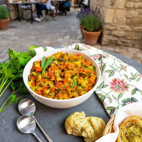 Pisto manchego con verduras salteadas