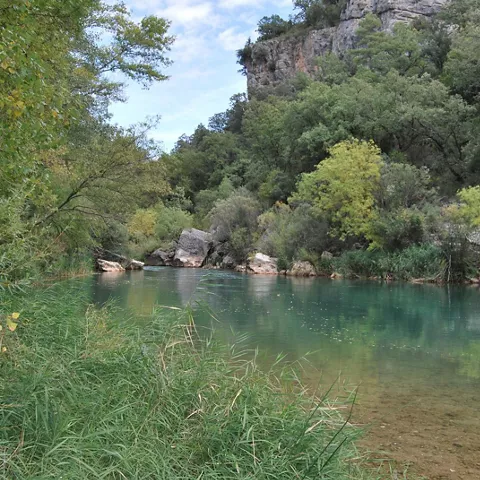 Poza natural del río.
