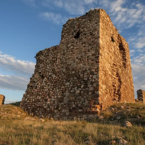 Lateral del castillo de Caracuel