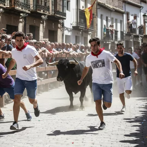 Corriendo con el toro en los encierros de Almodóvar del Campo