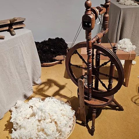 Zona de lana en el Museo del Queso Manchego