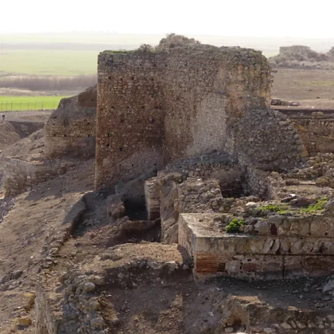 Estructuras defensivas y estancias excavadas en la ladera