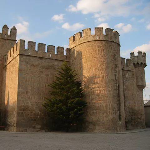 Fortaleza de piedra con torres y almenas
