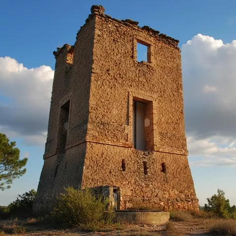 Antigua torre de piedra en entorno natural
