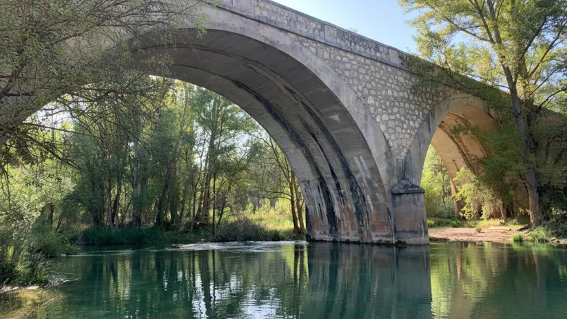 Puente sobre río en entorno natural