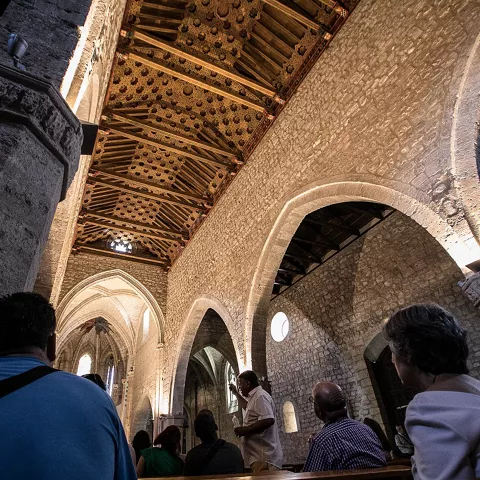 Detalle del techo de la iglesia de Santiago de Ciudad Real