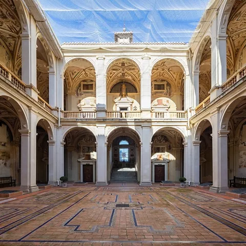 Patio del Palacio del Marqués de Santa Cruz en Viso del Marqués