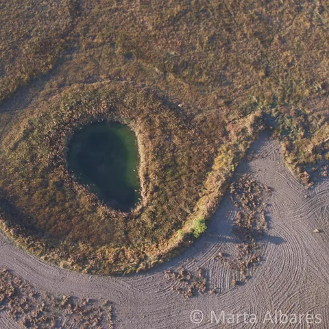 Imagen aérea del complejo lagunar de Ballesteros