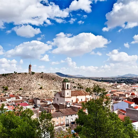 Vista de Tobarra desde el santuario de la Encarnación