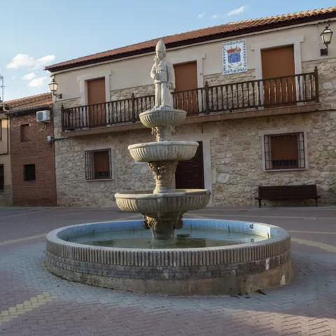 Fuente tradicional en plaza.