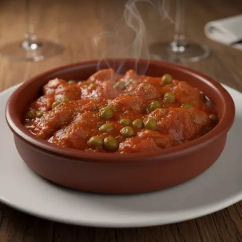 Plato de guiso recién hecho