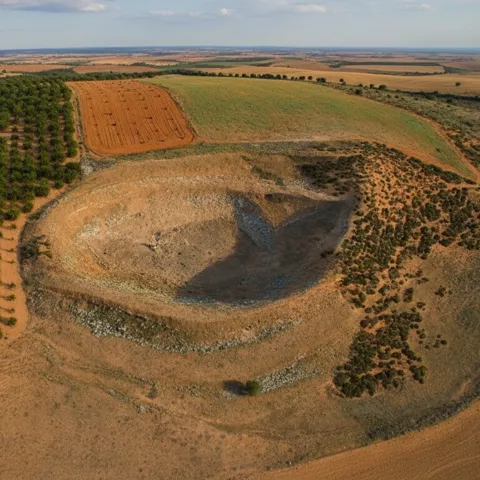 Paisaje agrícola visto desde el aire