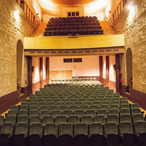 Auditorio con filas de butacas y escenario al fondo