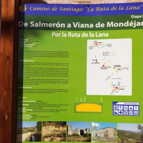 Panel informativo de la Ruta de la Lana del Camino de Santiago