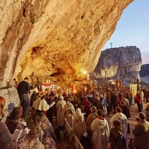 Adoración en el Belén Viviente de Vega del Codorno