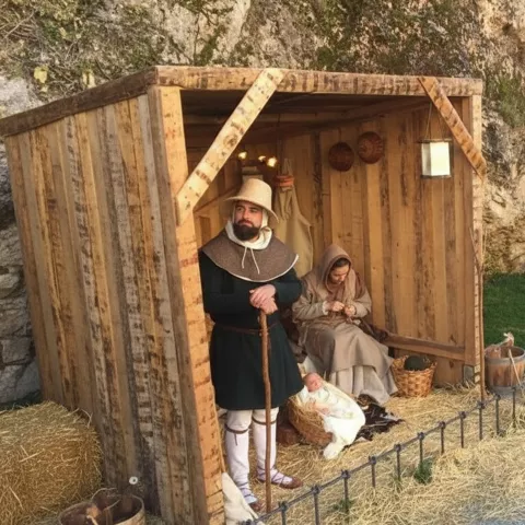 Escena del Belén Viviente de Vega del Codorno en Cuenca