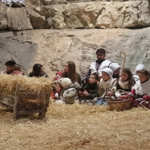 Participantes en el Belén Viviente de Vega del Codorno