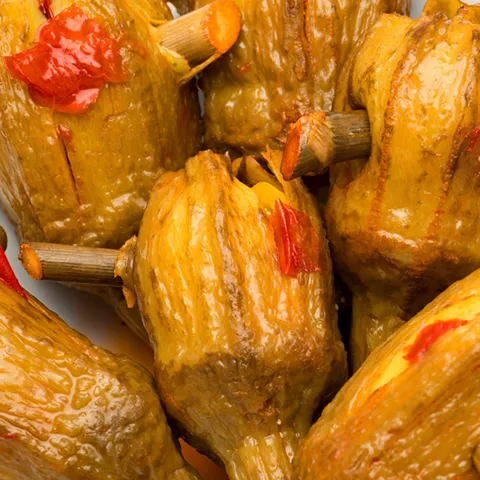 Imagen de un plato de berenjenas