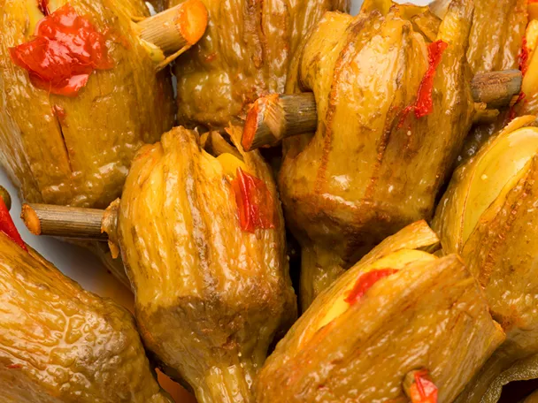 Imagen de un plato de berenjenas