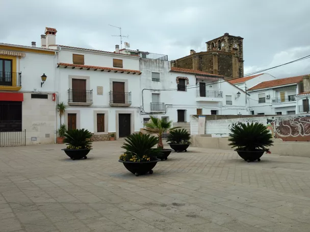Vista panorámica del casco urbano rodeado de campos