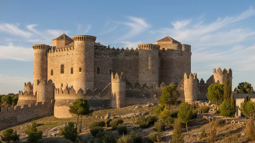 Fortaleza amurallada al atardecer