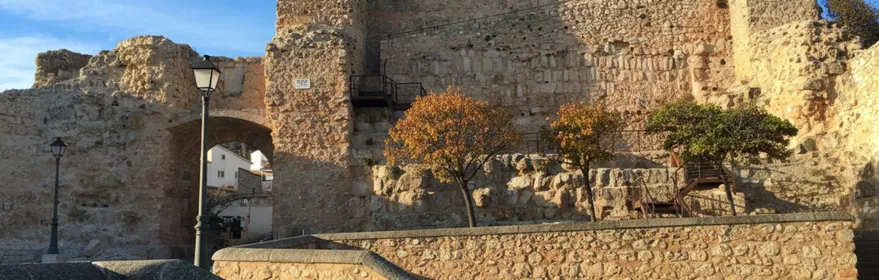 Muralla de piedra con arco de entrada