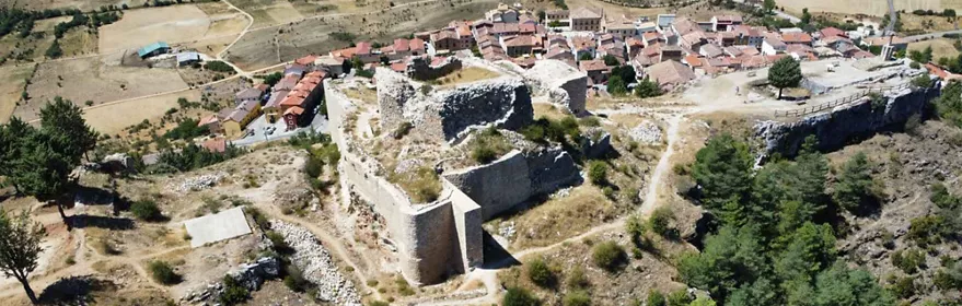 Vista aérea del castillo de Rochafrida en Beteta