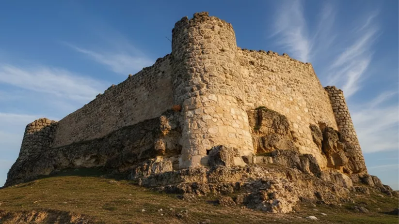 El castillo de Monteagudo de las Salinas visto de cerca