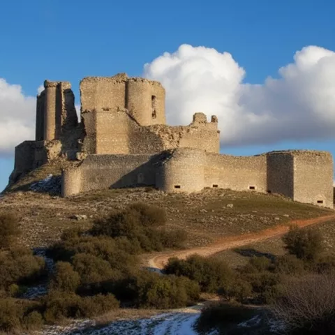 Una vista del castillo de Puebla de Almenara en Cuenca