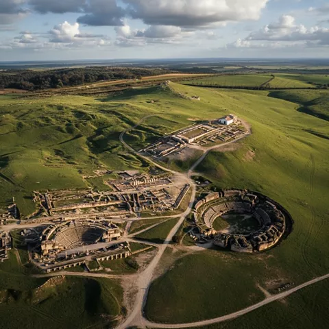Vista del yacimiento de Segóbriga en Cuenca