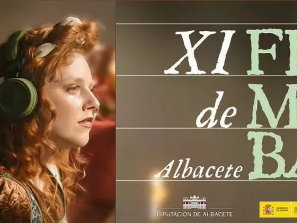 Cartel promocional de festival musical con figura femenina y texto destacado.