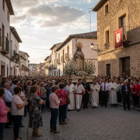 La procesión recorre las calles durante la Fiesta de Rus