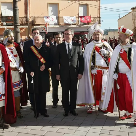 Un momento de la celebración de la fiesta de moros y crisitanos en Valverde del Júcar