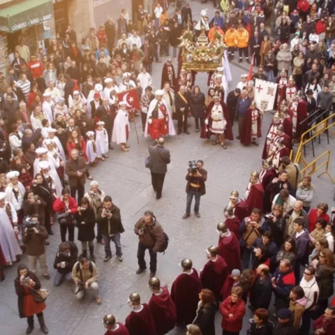 Panorámica de la celebración de los Moros y Cristianos de Valverde del Júcar