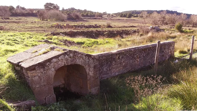 Antiguo puente de piedra en entorno natural