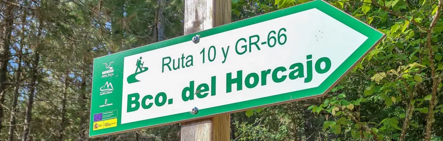Señal de ruta senderista en bosque