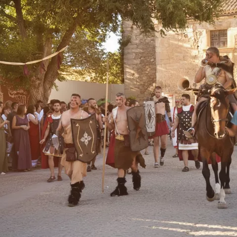 Destile durante la celebración de las jornadas romanas A Valeria Condita