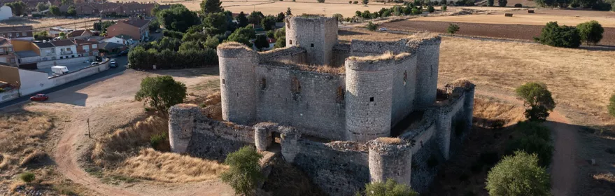 Castillo medieval en paisaje manchego