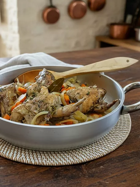 Perdiz en escabeche con verduras