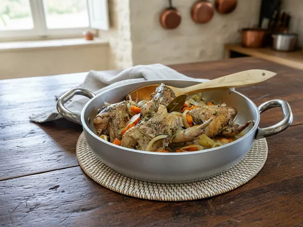 Perdiz en escabeche con verduras