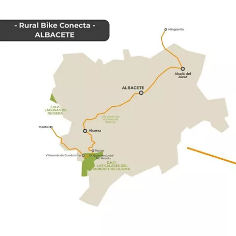 Mapa de Castilla-La Mancha mostrando destacada la provincia de Albacete