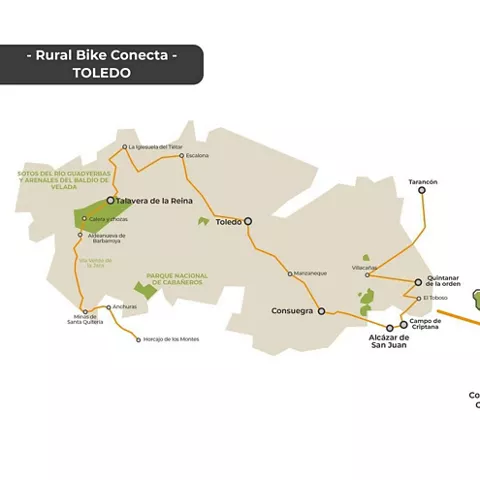 Mapa de Castilla-La Mancha mostrando destacada la provincia de Toledo